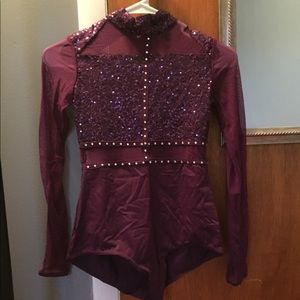 Dark purple leotard dance costume